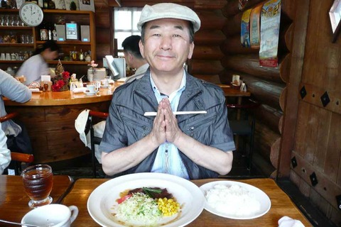 ログハウスの洋食屋「木こり」さんで誕生祝い