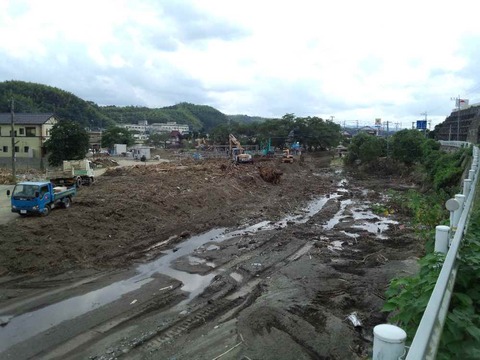 八女市山内地区水害の傷跡深刻