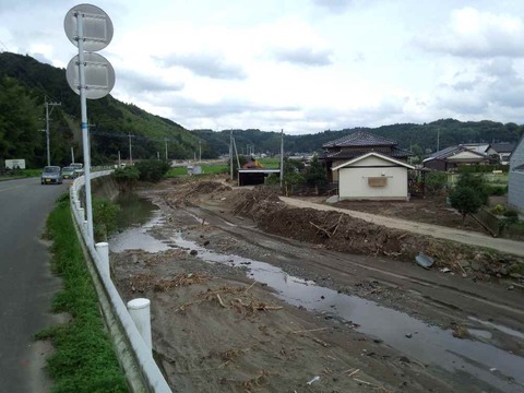 八女市山内地区水害の傷跡深刻