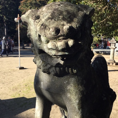 鏡神社　狛犬　吽