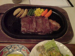 ビーフステーキ定食!!