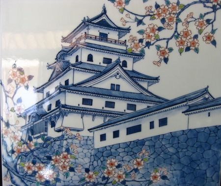 唐津城と桜の陶板完成！！