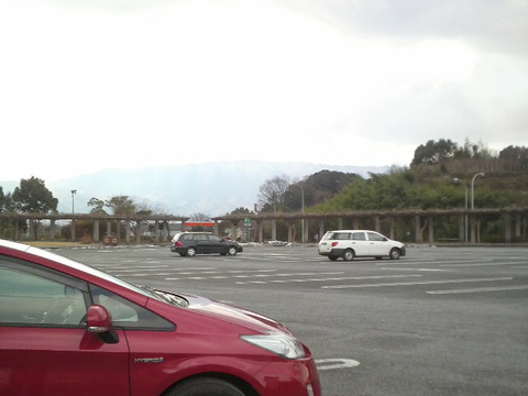 耳納連山も雪