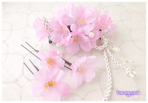 花ごよみ 和のプリザーブドフラワー 桜の髪飾り Creema