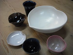 ハートの食器