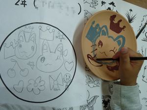 お皿に絵付