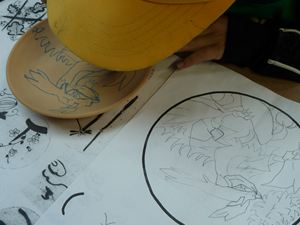 お皿に絵付