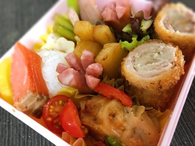 春休みお弁当7日目～肉じゃがにも「れんこんパウダー」