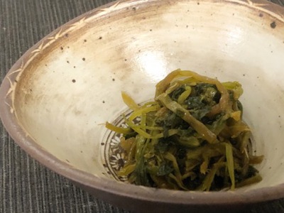 葉わさびの酢醤油漬け