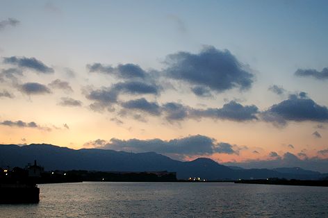 伊万里川の夕焼け