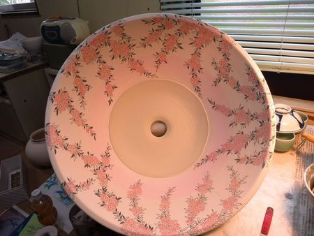洗面鉢・制作中