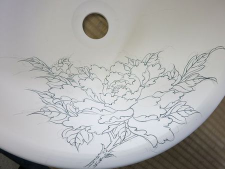 喫茶店、手洗い鉢　出来上がり