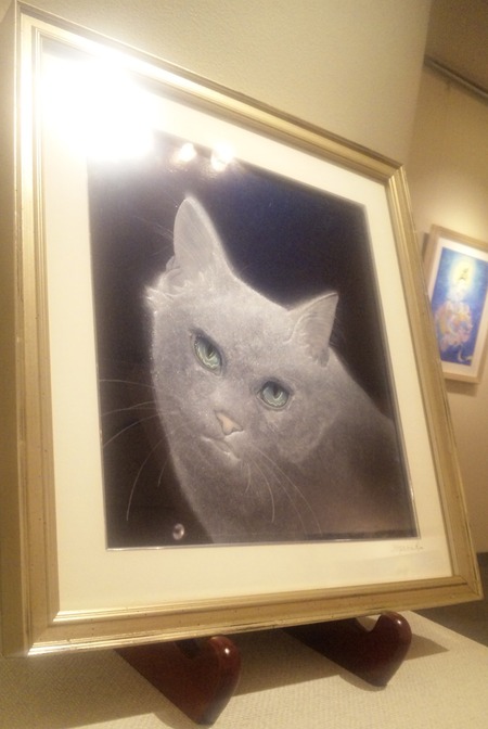 かぎ猫陶彩画「氷猫」