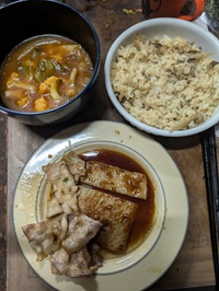 晩も朝も