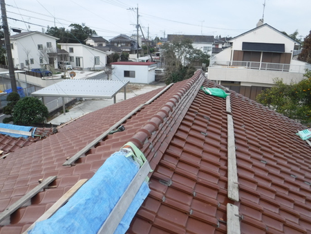 佐賀市金立　雨漏りによる棟補修工事