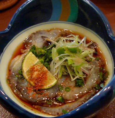 天ぷら千鳥のなまこポン酢