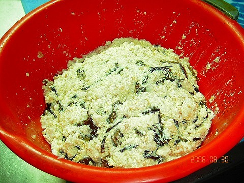 山菜豆腐ハンバ－グレシピ