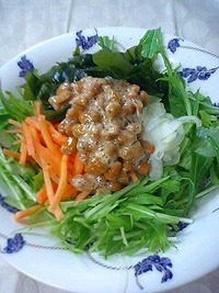 納豆と水菜のサラダレシピ