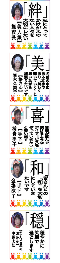げんき職員による「一文字」抱負