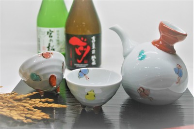 伊万里焼 瓢箪絵酒器セット
