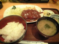 ハンバーグ定食@角天