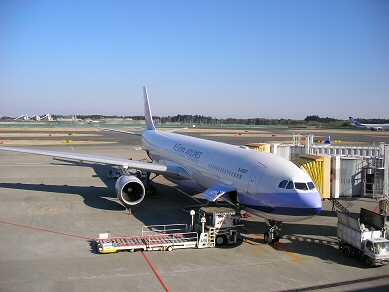 搭乗した中華航空の飛行機